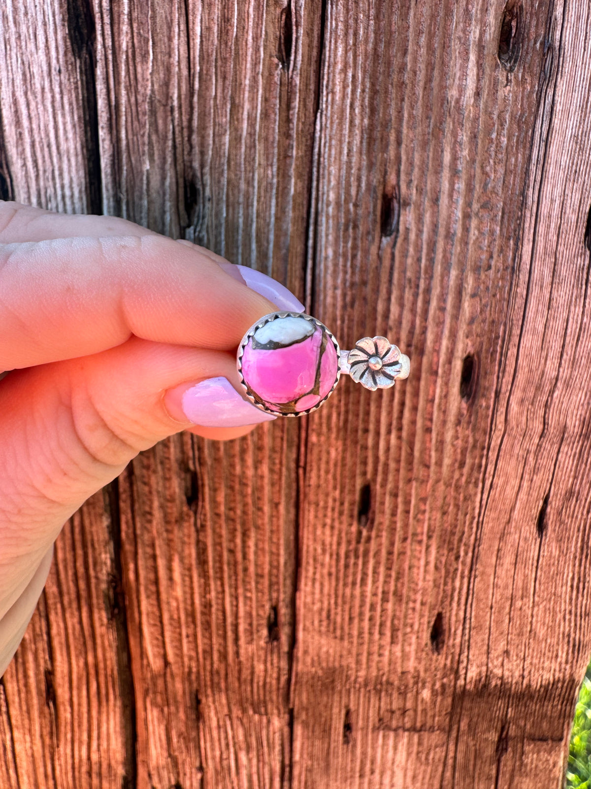 Cotton Candy Adjustable Flower Ring