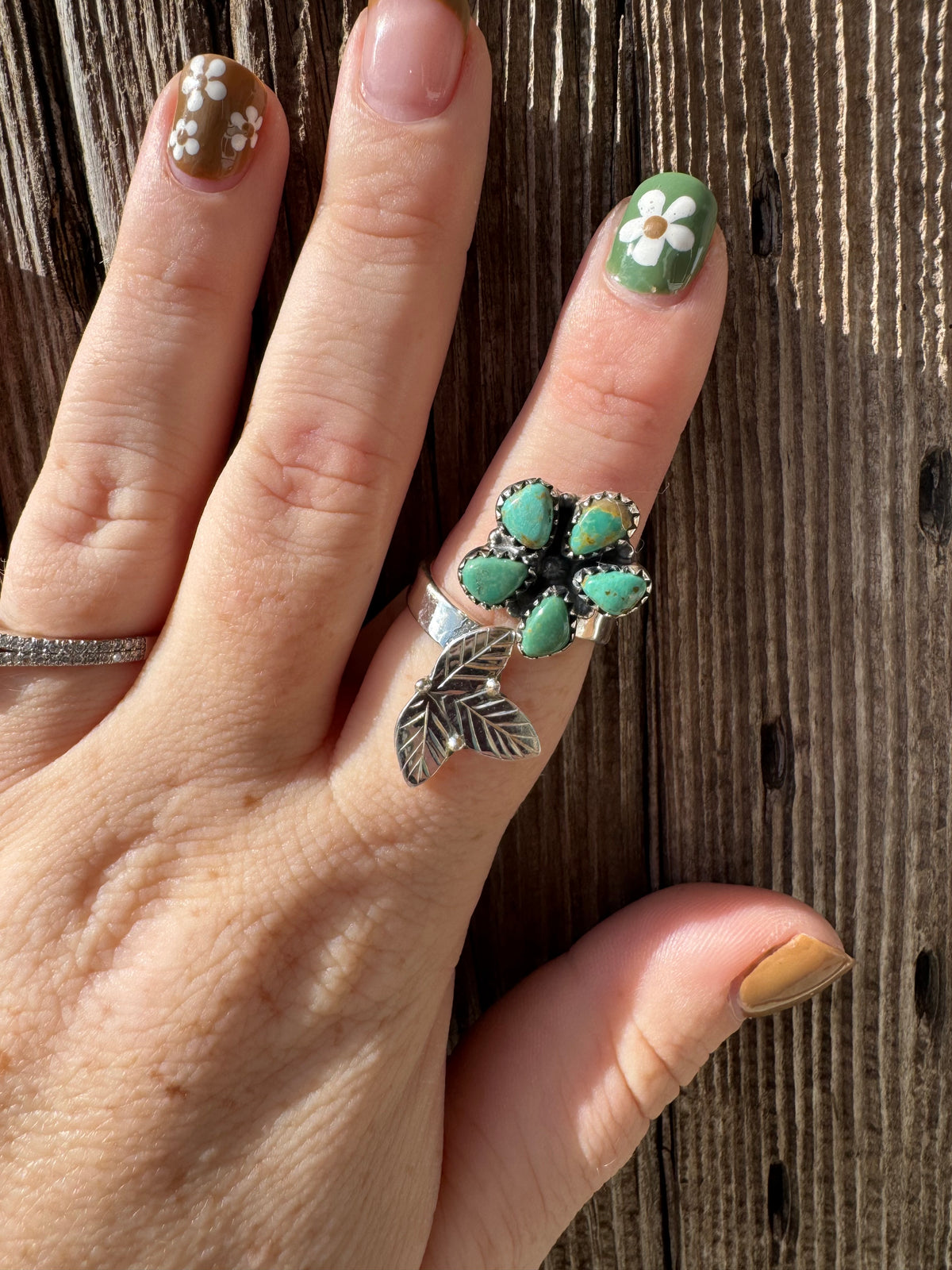 Kingman Leaf Adjustable Ring