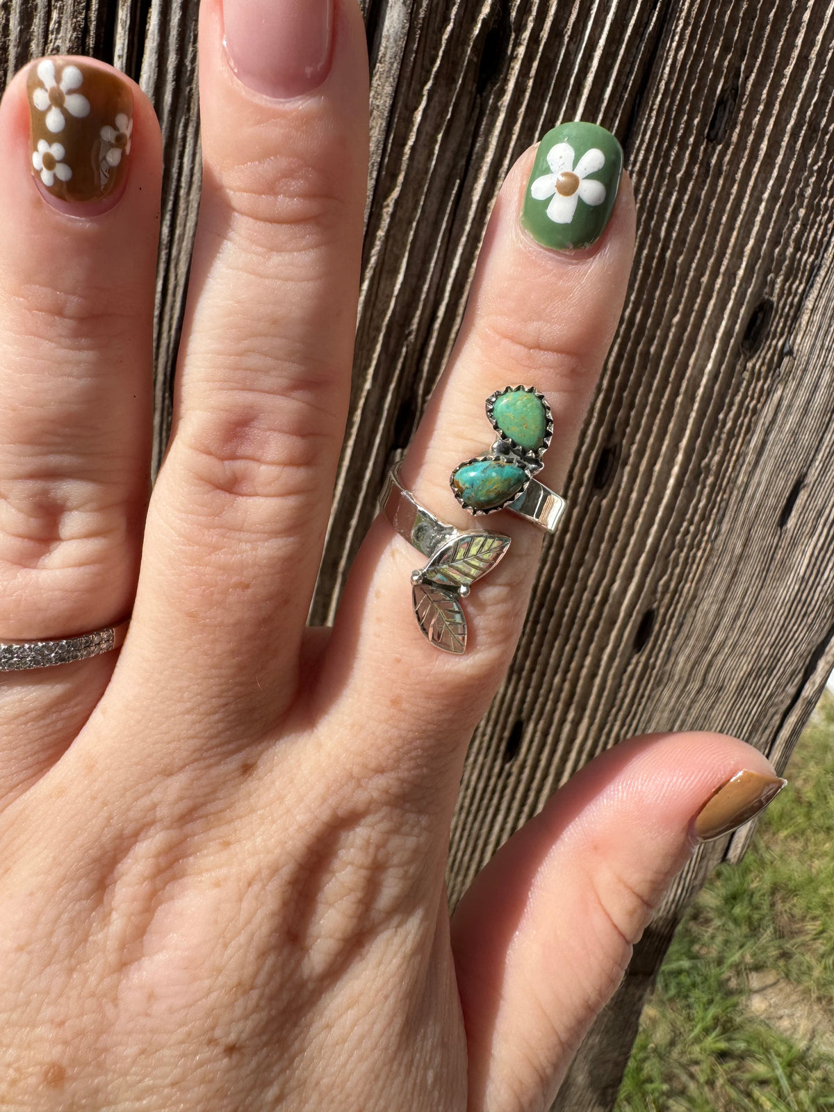 Kingman Leaf Adjustable Ring