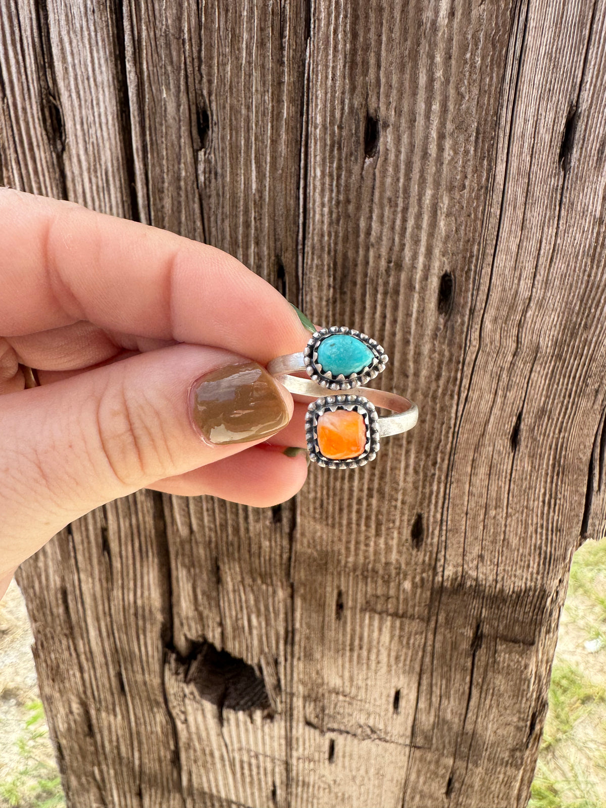 2 Stone Ring Adjustable