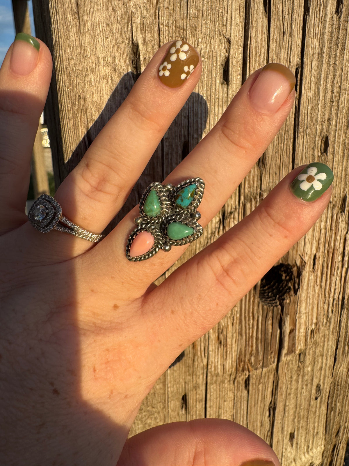 Muti Stone Adjustable Ring