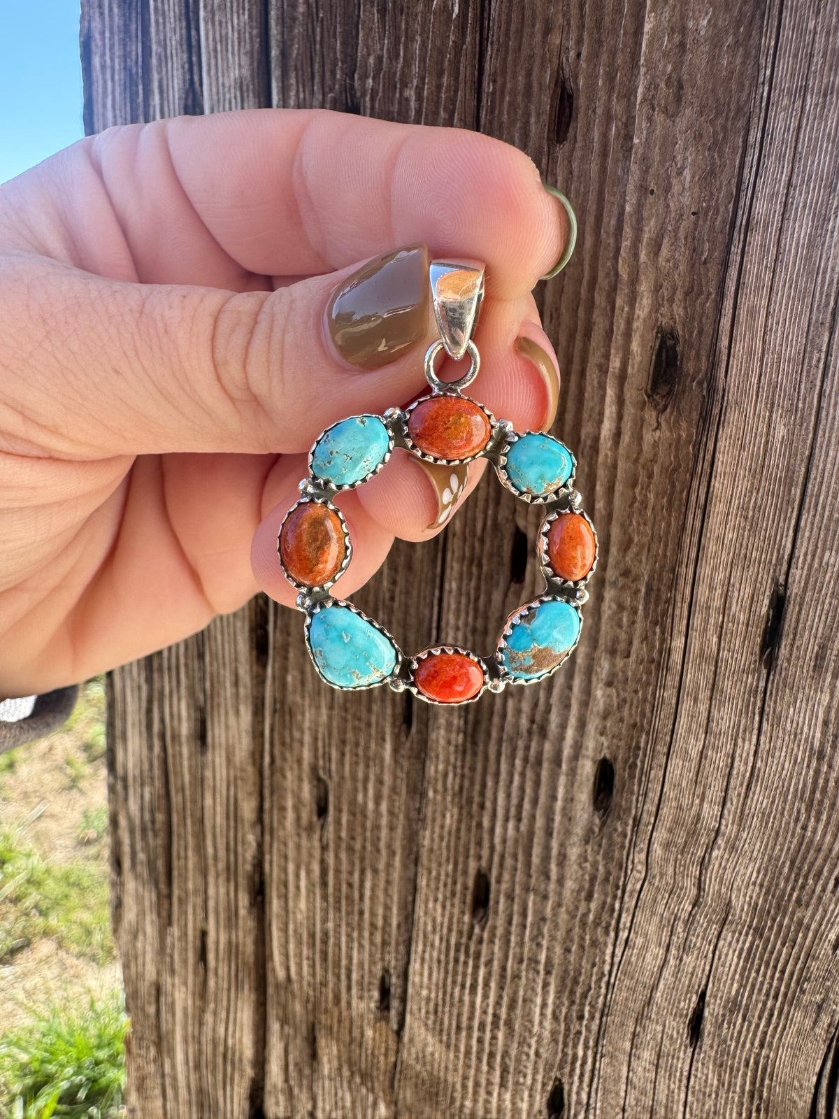 Circle Muti Stone Pendant