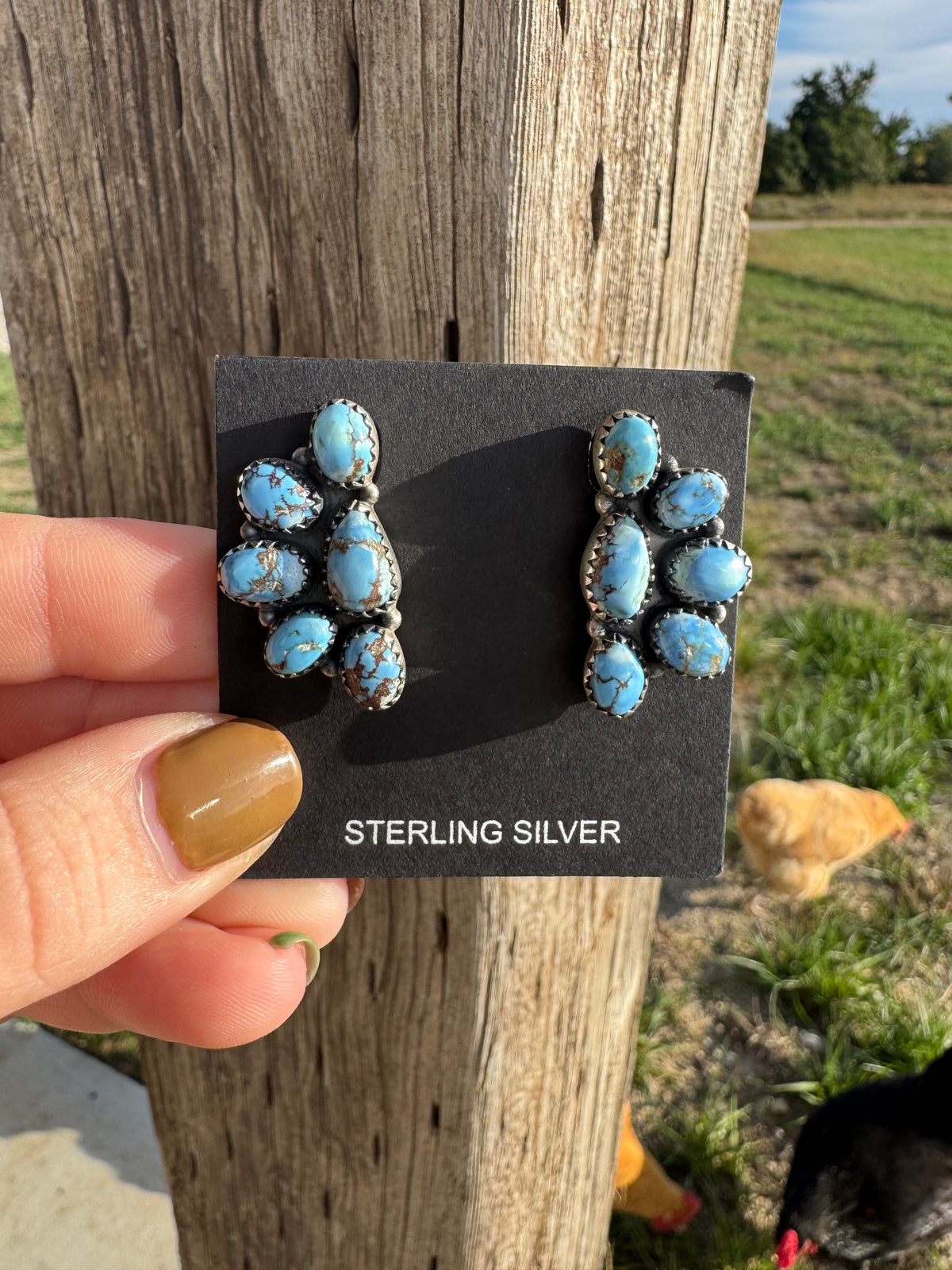Golden Hills Half Cluster Earrings