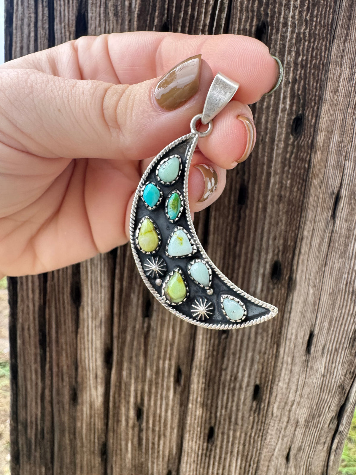 Moon Muti Stone Pendant