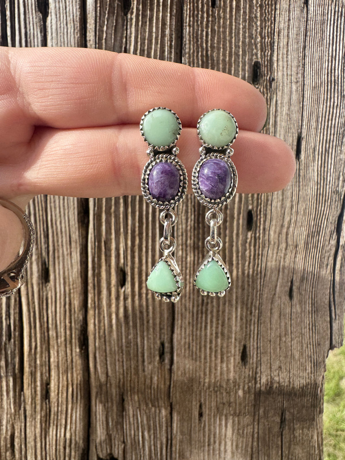 Paloma & Charoite Dangles