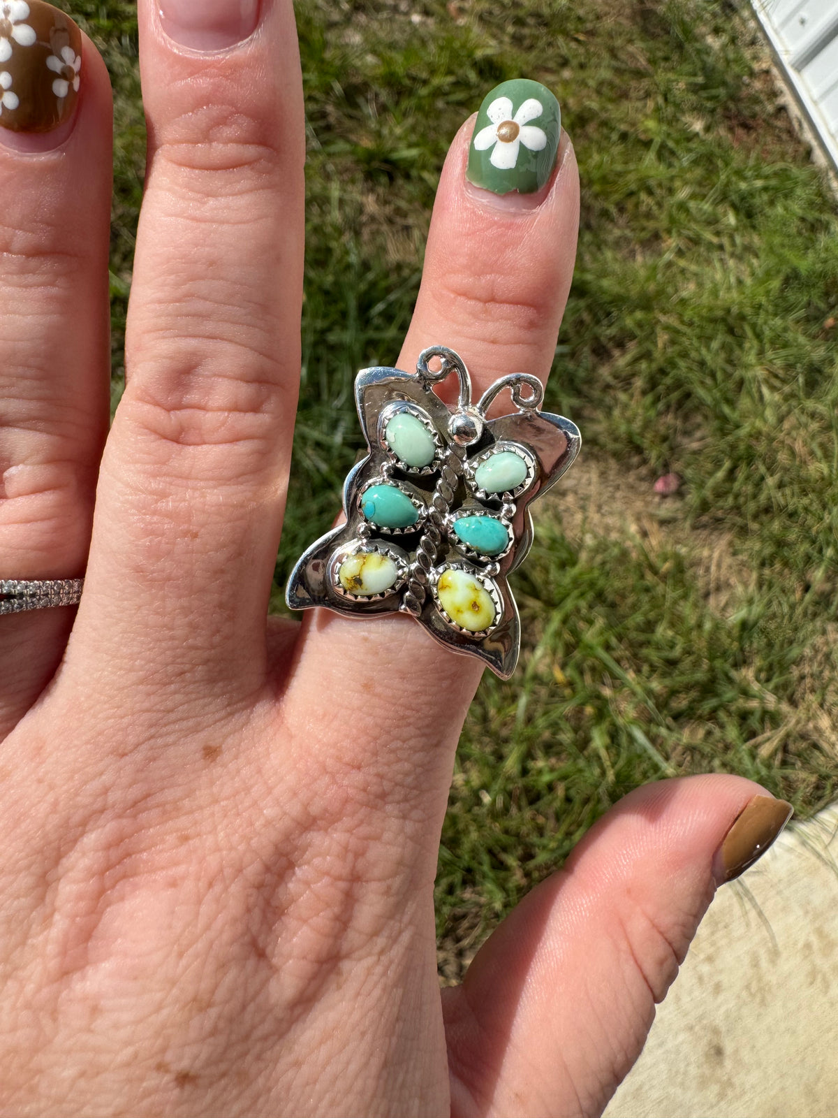 Paloma, Kingman & Palomino Butterfly Ring -Adjustable