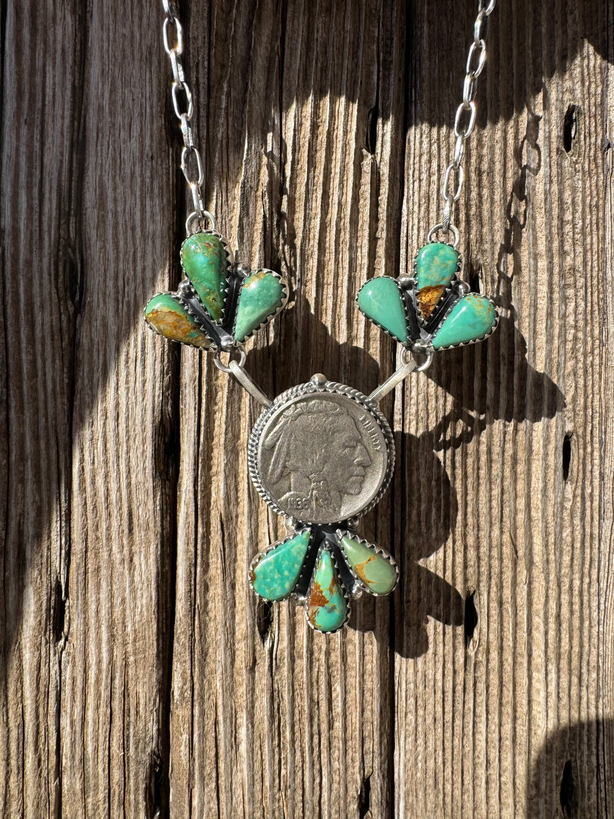 Turquoise Statement Coin Necklace