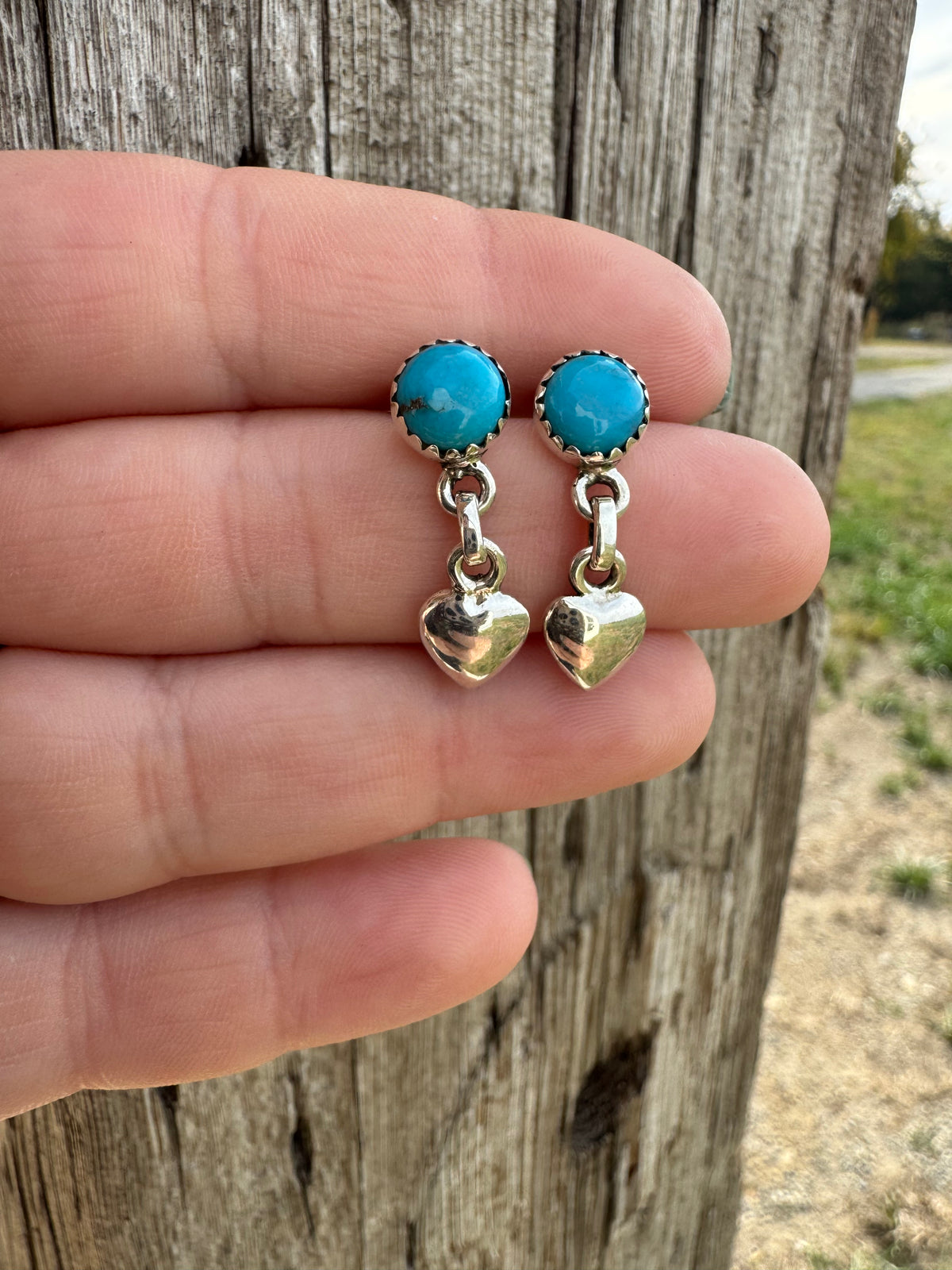 Kingman Turquoise Heart Dangles