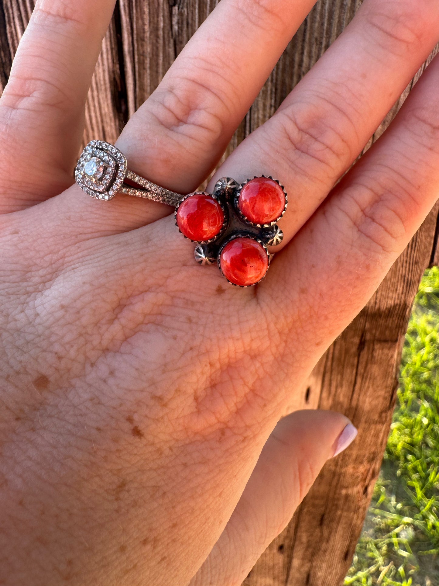 Red Spiny Ring -Adjustable