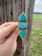 Turquoise 3 Stone Ring -Adjustable