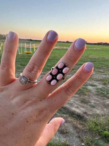 Size 7 Pink Conch Bar Ring