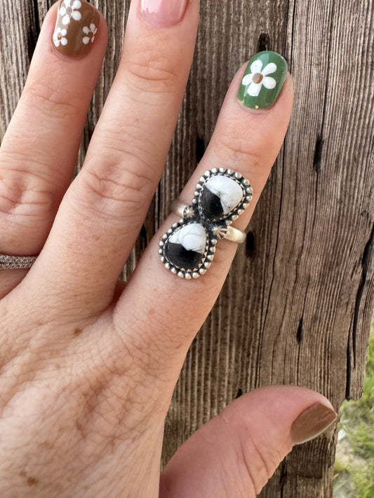 White Buffalo Adjustable Ring
