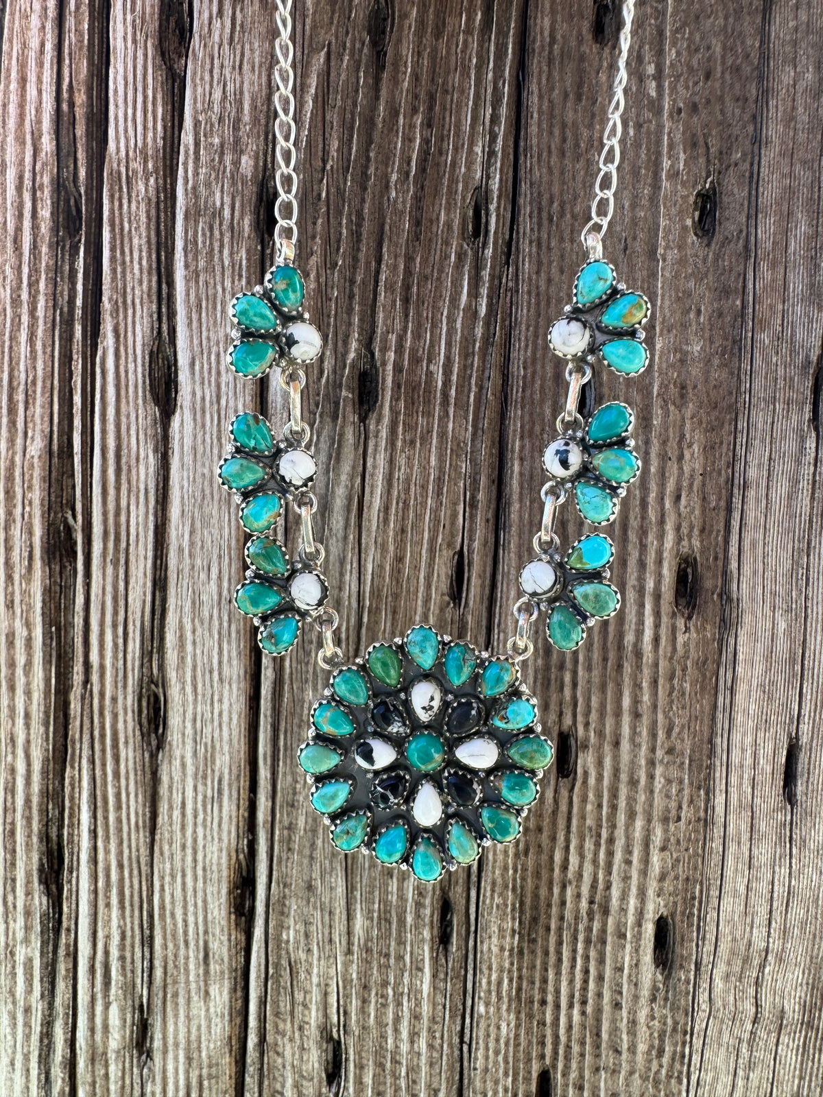 Turquoise & White Buffalo Statement Necklace