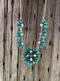 Turquoise & White Buffalo Statement Necklace