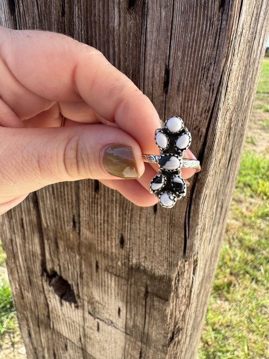 White Buffalo Adjustable Ring
