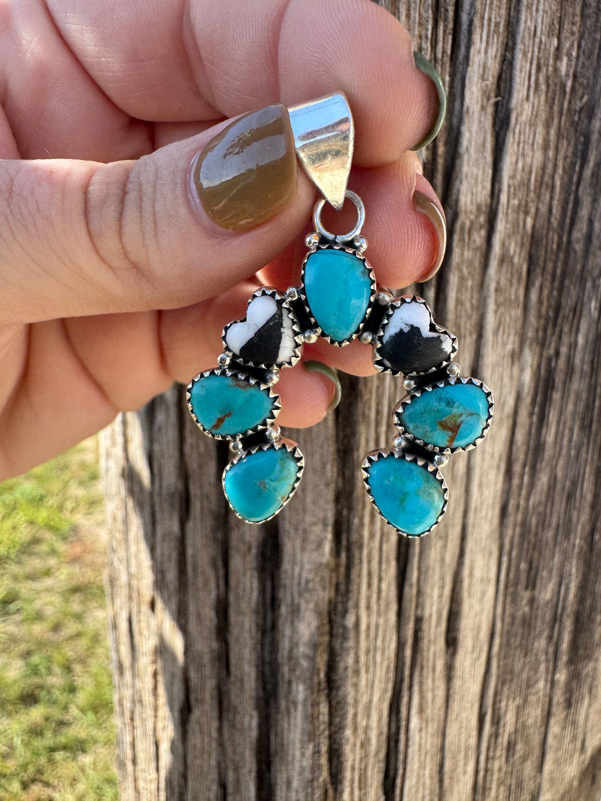 Naja Pendant -Wild Buffalo & Turquoise