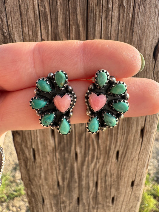 Heart Cluster Earrings