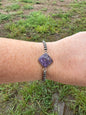 Charoite Sterling Silver Strechy Pearls