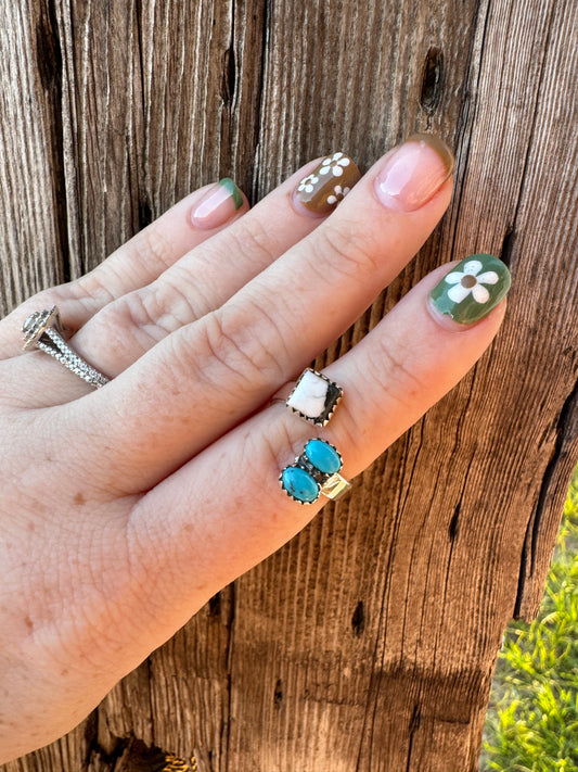 Kingman & White Buffalo Adjustable Ring