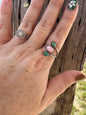 Pink Conch & Turquoise Ring -Adjustable