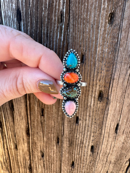 Muti Stone Ring -Adjustable