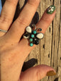 White Buffalo & Kingman Butterlfy Ring -Adjustable