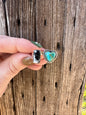 White Buffalo & Kingman Heart & Bar Ring -Adjustable