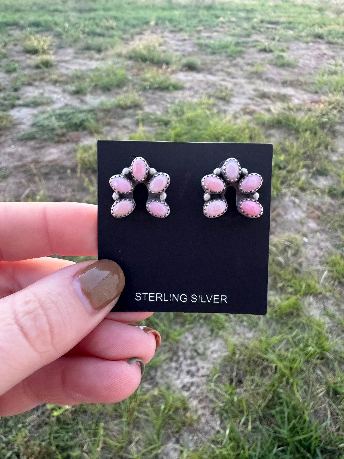Pink Conch Naja Earrings