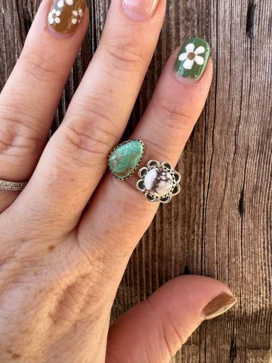 Cripple Creek Turquoise & Wild Horse Adjustable Ring
