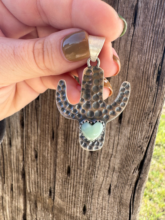 Cactus Pendant With Heart