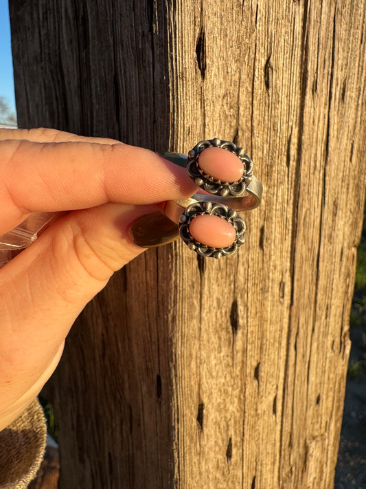 Pink Conch Adjustable Ring