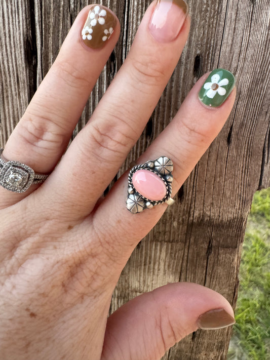 Pink Conch Ring -Adjustable