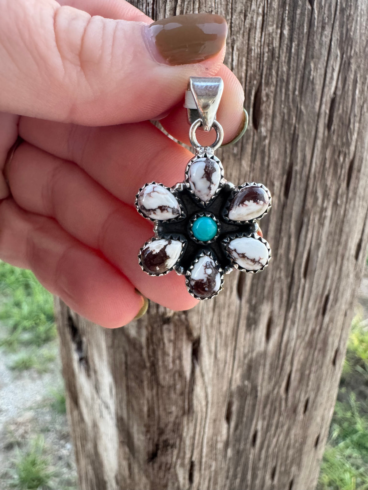 Wild Horse & Kingman Turquoise Pendant