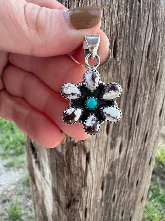 Wild Horse & Kingman Turquoise Pendant