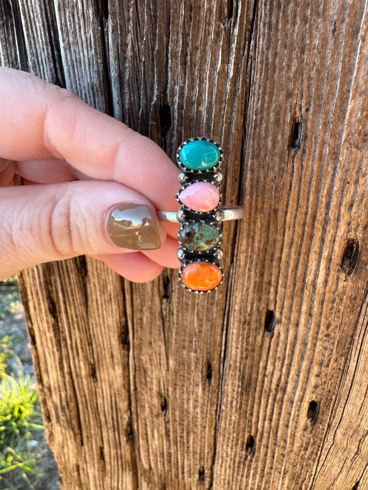Muti Stone Adjustable Ring
