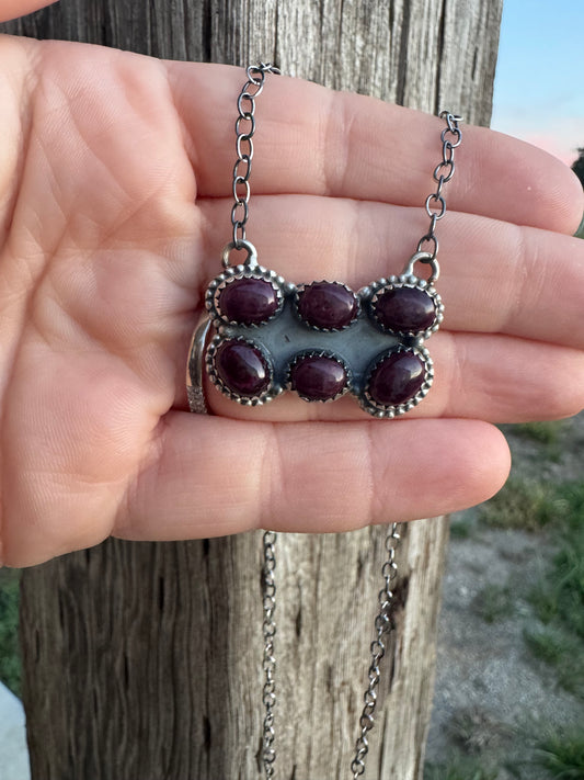 Purple Spiny Bar Necklace
