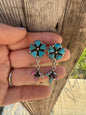 Turquoise Heart Dangles With Cotton Candy