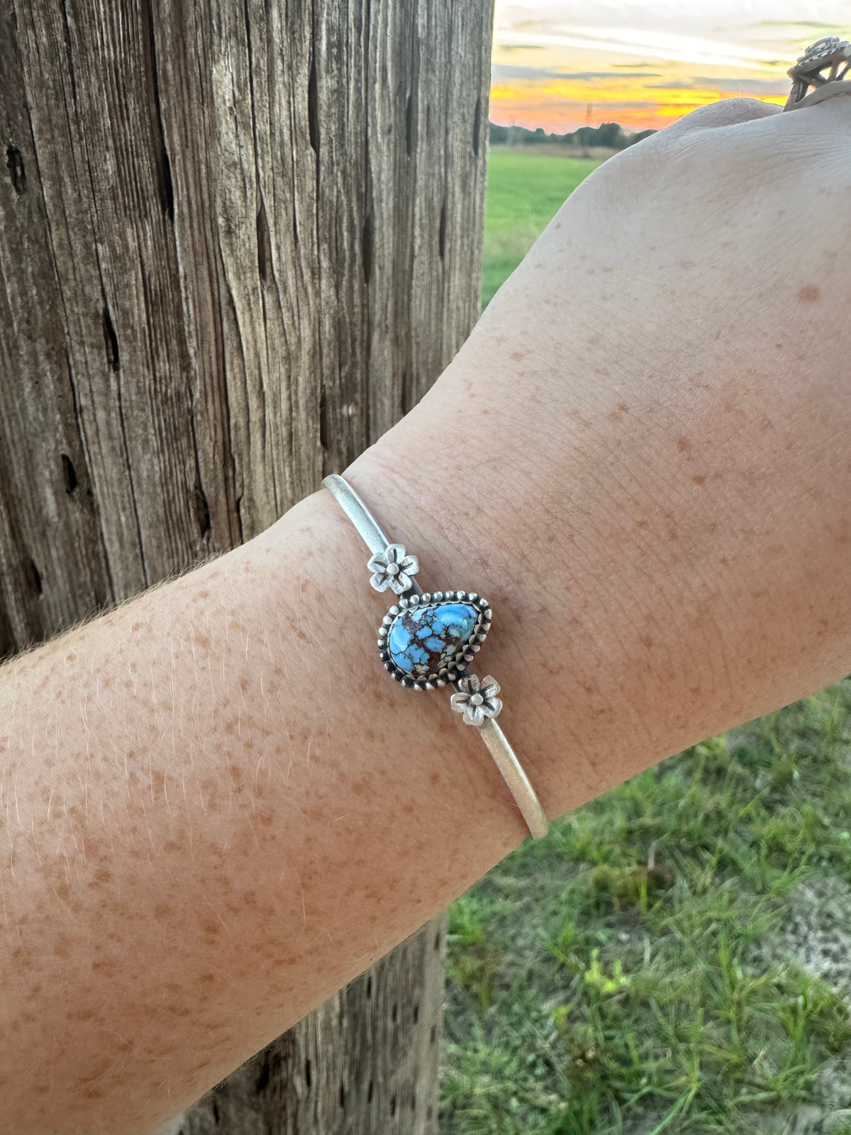 Golden Hills Cuff With Flowers