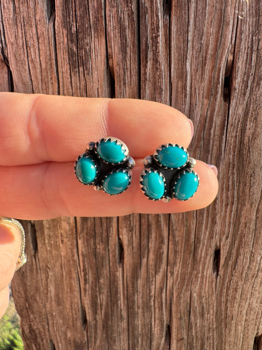 3 Stone Turquoise Clusters