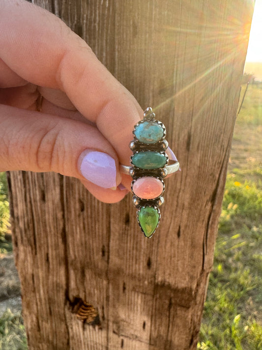 Adjustable Muti Stone Ring