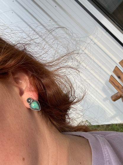 Turquoise Flower Studs