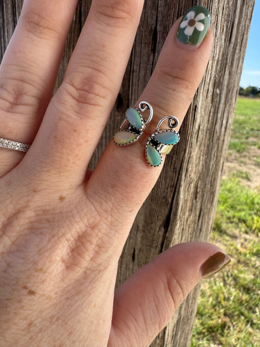 Aurora Opal Butterfly Ring -Adjustable