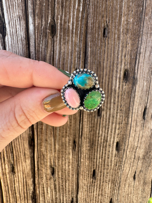 Adjustable Muti Stone Cluster Ring