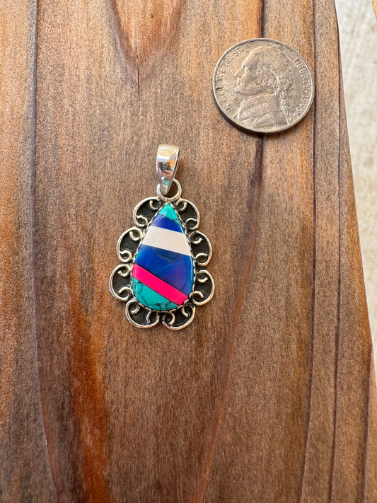 Muti Stone Flower Pendant -One of a kind!