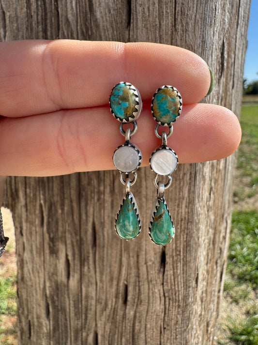 Turquoise & Mother of Pearl Earrings