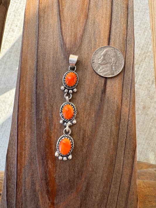 Orange Spiny Dangle Pendant