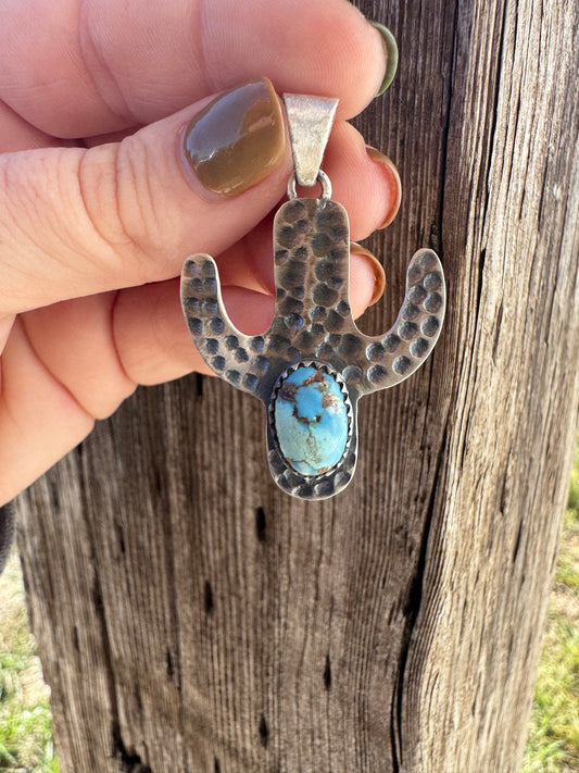 Golden Hills Cactus Pendant