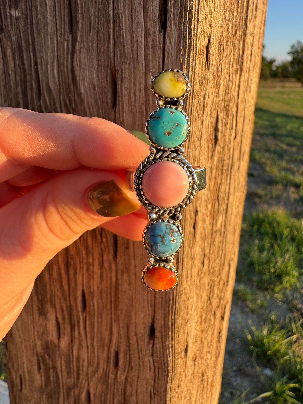 Muti Stone Adjustable Ring