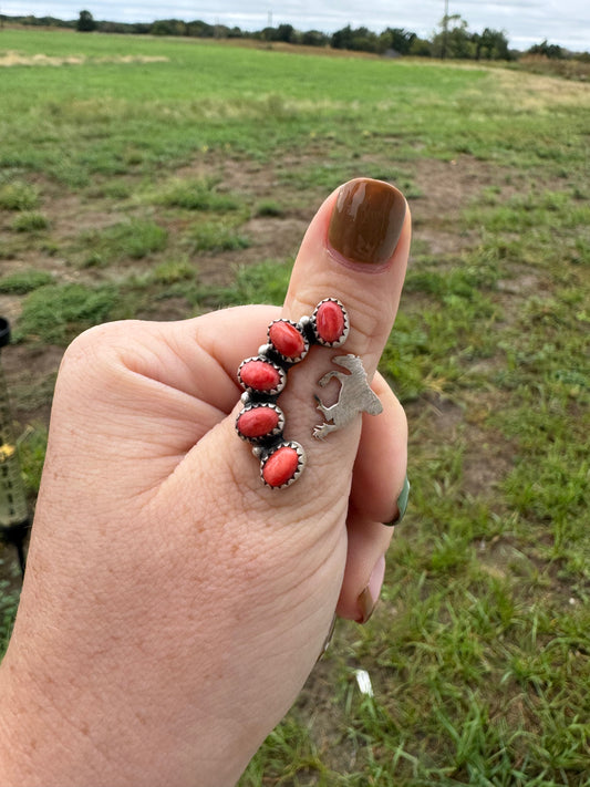 Red Spiny Adjustable Bronc Ring