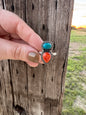 Kingman & Orange Spiny 2 Stone Ring -Adjustable